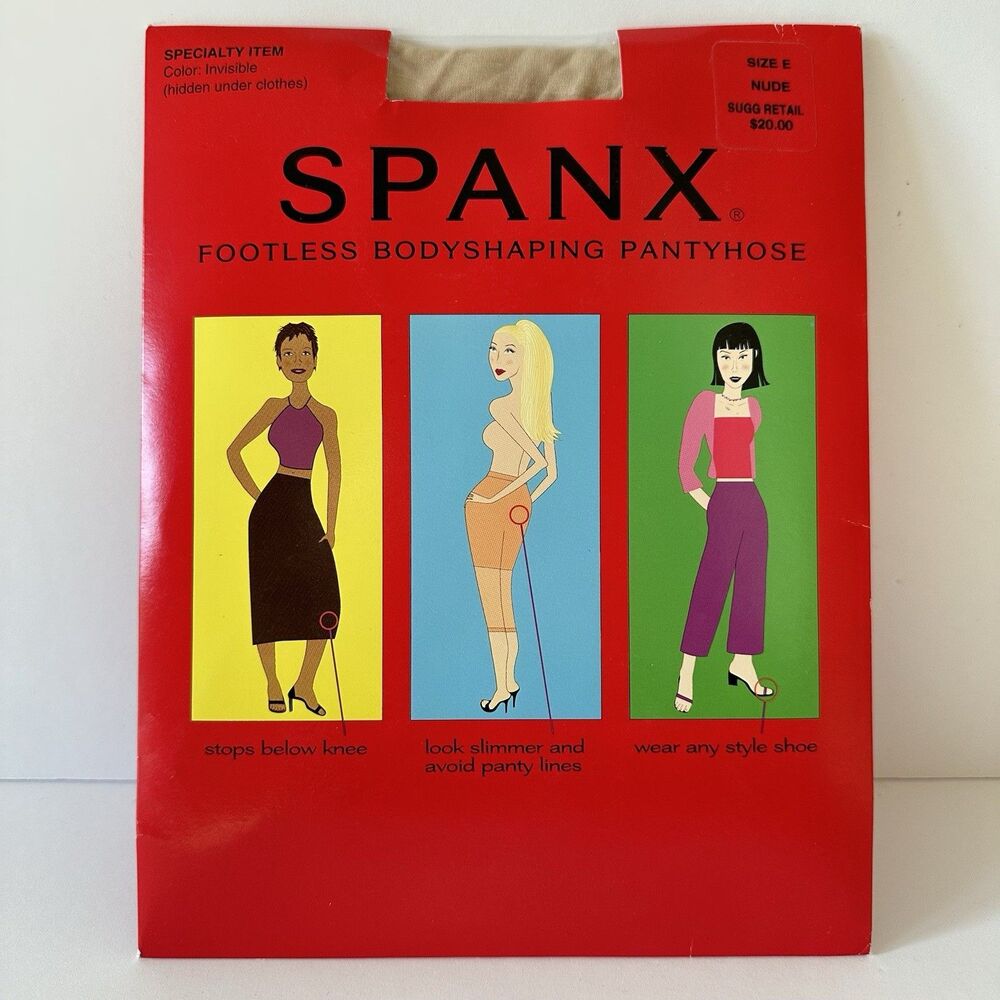 SPANX Footless Bodyshaping Pantyhose - Nude - Size E - NWT Y2K Vintage 2000s